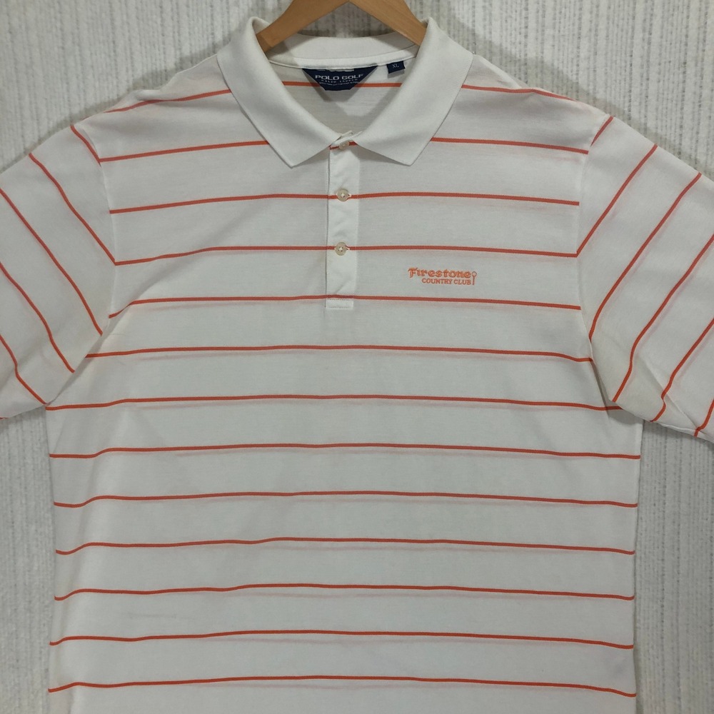 Polo Golf Ralph Lauren Polo Shirt Striped Firestone Country‎ Club XL